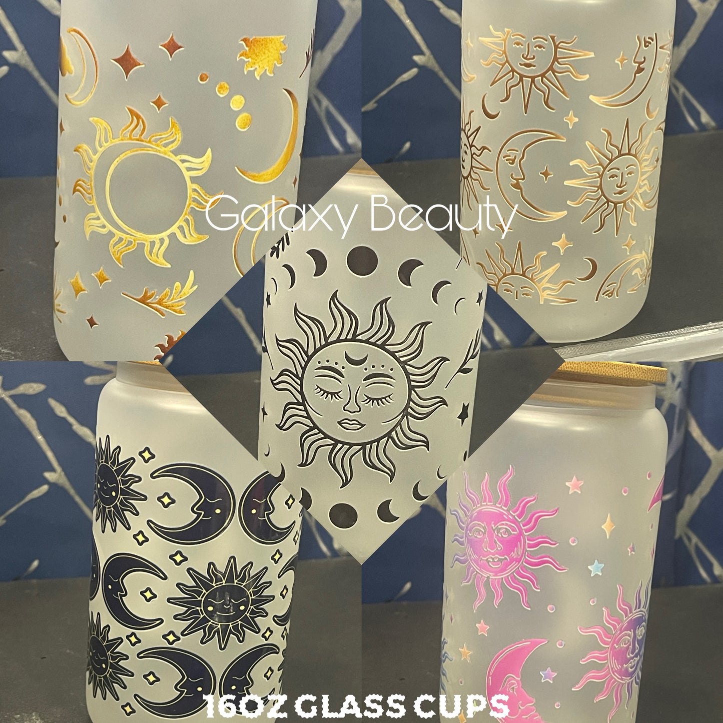 Sun and moon 16oz cups