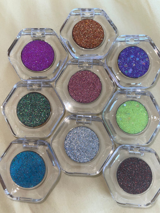 Pressed glitter singles